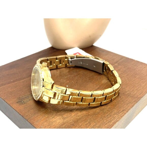 Timex Women's Watch TW2V39400 Solar Mother of Pearl Dial Gold Stainless Steel - Picture 9 of 14